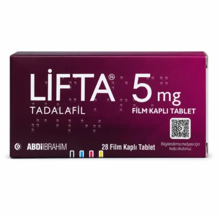 Lifta 5 mg 28 film kaplı tablet orijinal barkodlu ürün kutusu ve eczane fiyatı