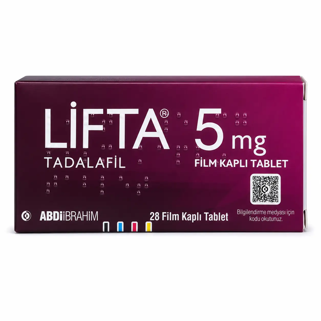 Lifta 5 mg 28 film kaplı tablet orijinal barkodlu ürün kutusu ve eczane fiyatı