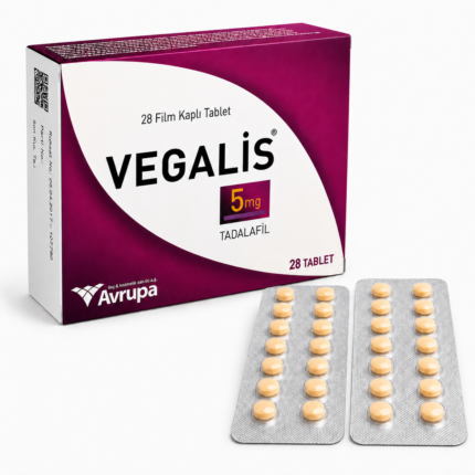 "Vegalis 5 mg, 28 Tablet - Orijinal ve Faturalı Ürün. Erken boşalma ve erektil disfonksiyon tedavisinde etkili çözüm. Hızlı ve güvenli teslimat."